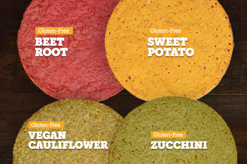 Gluten-Free Beet Root, Gluten-Free Sweet Potato, Gluten-Free Vegan-Cauliflower, Gluten-Free Zucchini